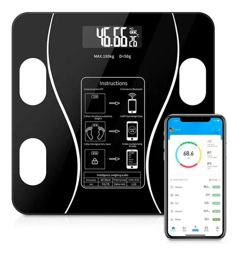 Báscula Digital Inteligente Bluetooth | Análisis Corporal Completo