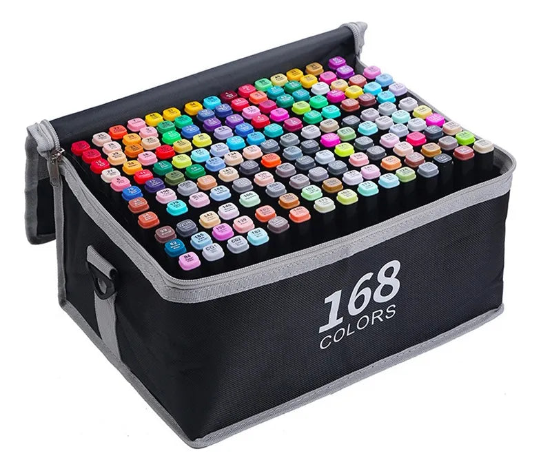 Set de 168 Marcadores Doble Punta IFORU – ¡Máxima Variedad para tu Creatividad!